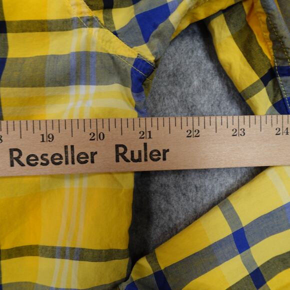 Ralph Lauren Top Womens Large Button Front Plaid Long Sleeve Yellow Preppy - Picture 6 of 8